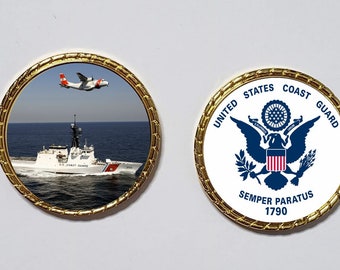 Cufflinks US Coast Guard Semper Paratus Emblem Round