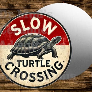 SLOW TURTLE CROSSING リース、クラフト、ミニチュアプロジェクト用メタルサイン