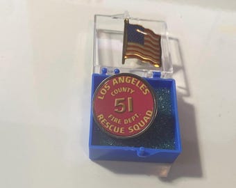 Emergency squad 51 firefighter  1" size  lapel pin with bonus