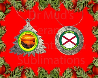 Alabama Wildlife and Freshwater Fisheries  Christmas Ornament -Choose your style