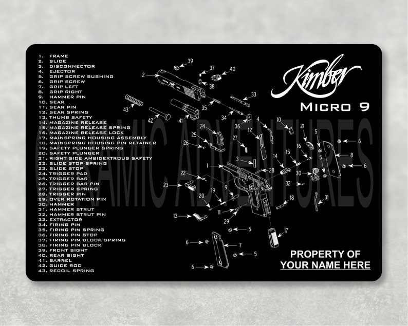 Gun Cleaning Mat Pad KIMBER Choose Your Style Etsy