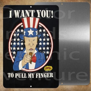 Independance Day 4th of July Pull My Finger Uncle Sam 8 x 12&quot; metal sign