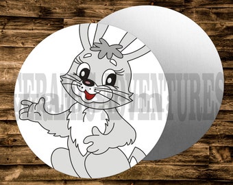 Metal Round Sign Easter Rabbit Bunny Wreaths Crafts & miniatures Projects