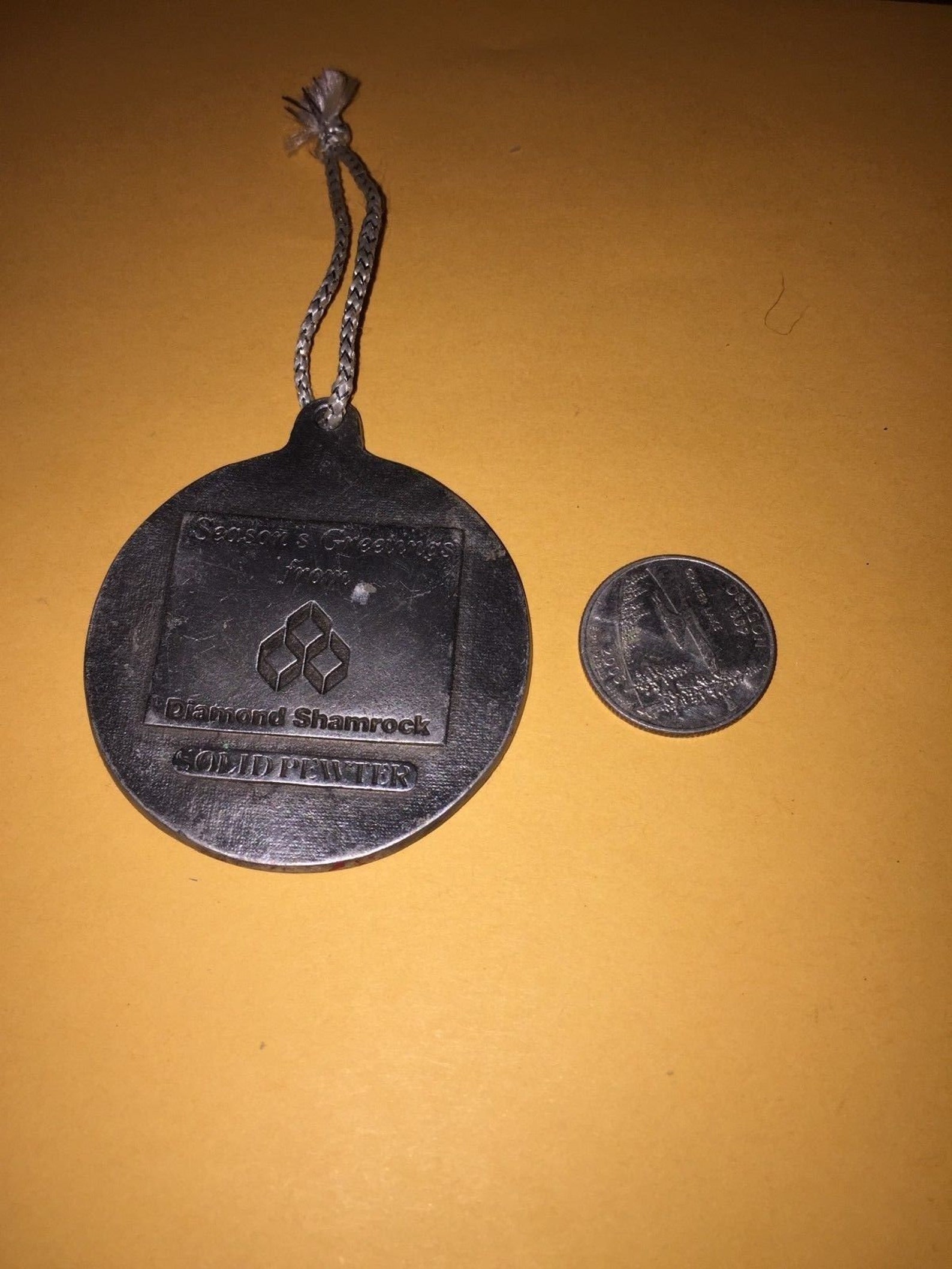 Diamond shamrock gasoline solid pewter 1986 vintage