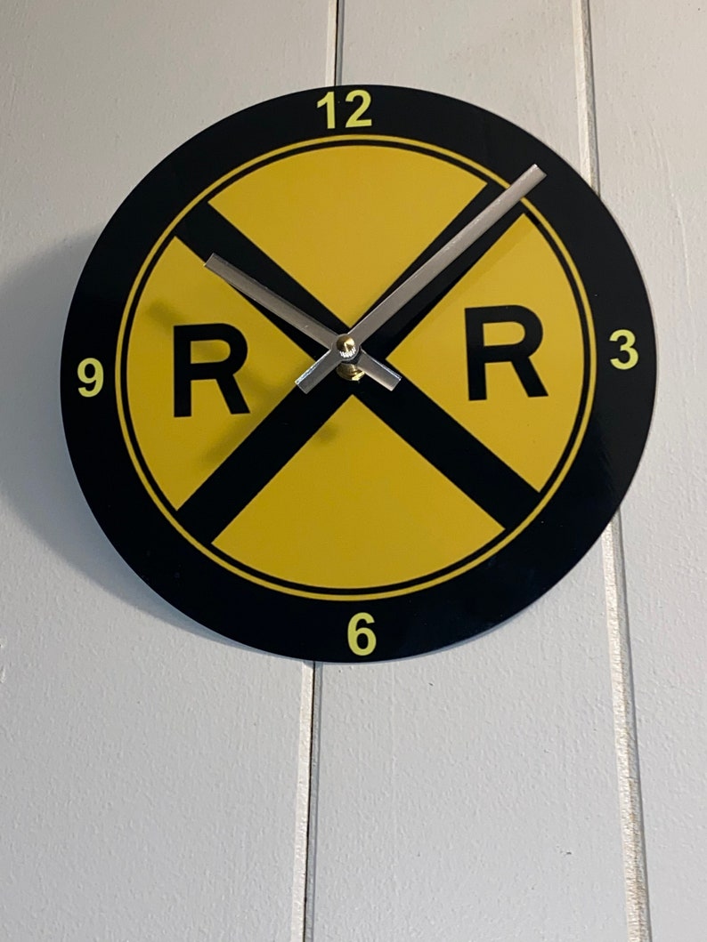 Neat Train Rail Road Crossing Model railway Wall Clock Etsy