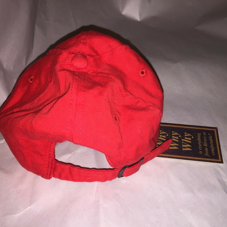 Excellent Vintage with Tags RIVERS Brand baseball cap hat Red color adjustable 7a