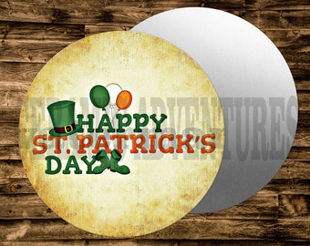 Metal Round Sign Happy Saint Patricks Day Wreaths Crafts & miniatures Projects