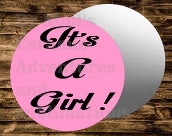 Metal Round Sign IT'S A GIRL Wreaths Crafts & miniatures Projects