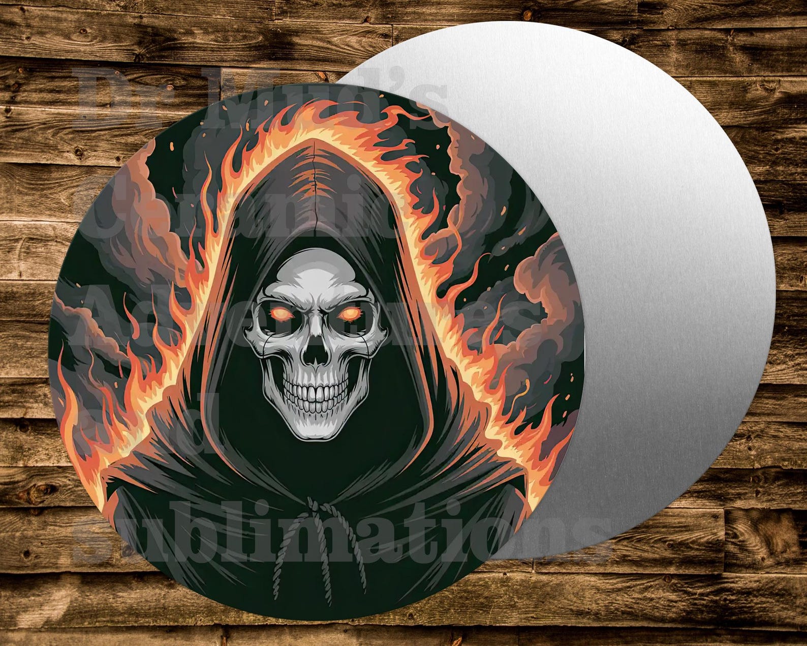 Reaper Rounds Grim Reaper Fire Round Metal Sign for Many Uses Including Wreaths ...