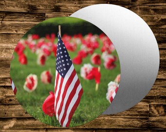 Metal Round Sign MEMORIAL DAY Wreaths Crafts & miniatures Projects