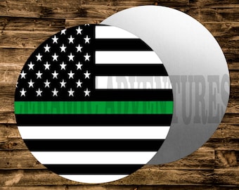 Metal  Sign THIN GREEN LINE  Wreaths Crafts & miniatures Projects