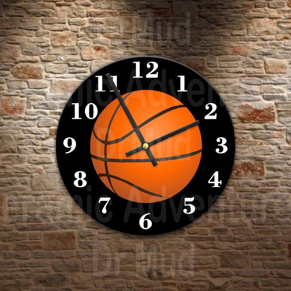 March Madness Cool Basketball Hoops Players  metal  Wall Clock Choose your size 8" or 11.75"