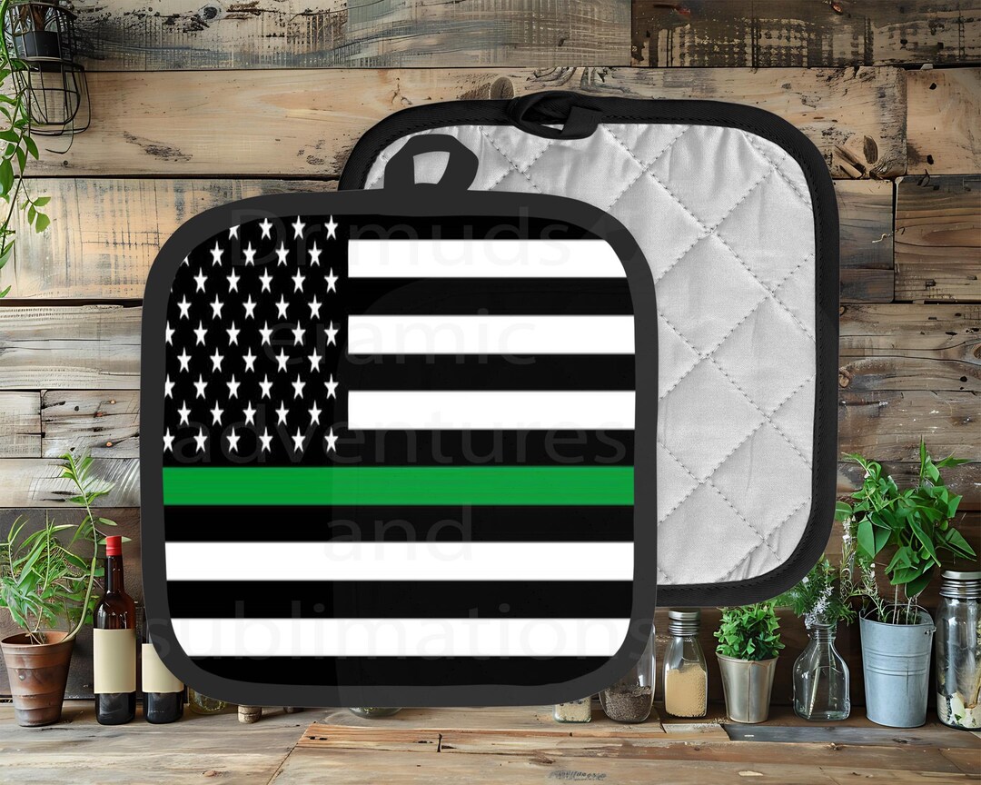 Neat New Thin Green Line Military, Park Rangers Pot Holder. - Etsy