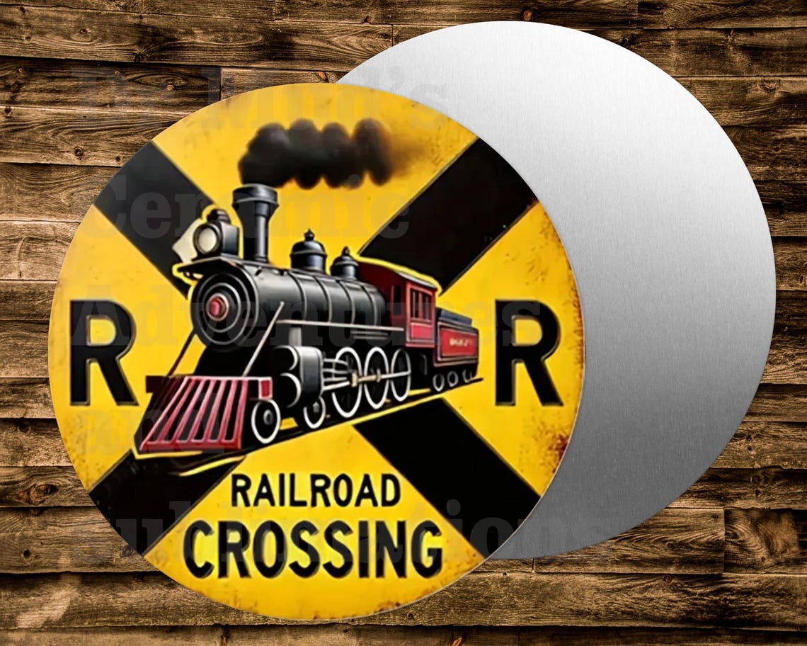 RAILROAD CROSSING TRAIN Round Metal Sign for Many Uses Including ...