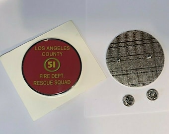 Cool LA County Squad 51 Fire fighters 2.25"   Pin badge
