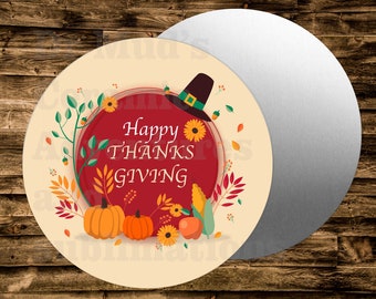 Happy Thanksgiving     round metal sign for Wreaths Crafts & miniatures Projects