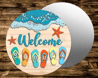 Welcome Summer Beach Sandals Flip Flops    Wreaths Crafts & miniatures Projects