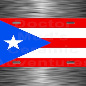 Neat PUERTO RICO Flag    Metal License Plate