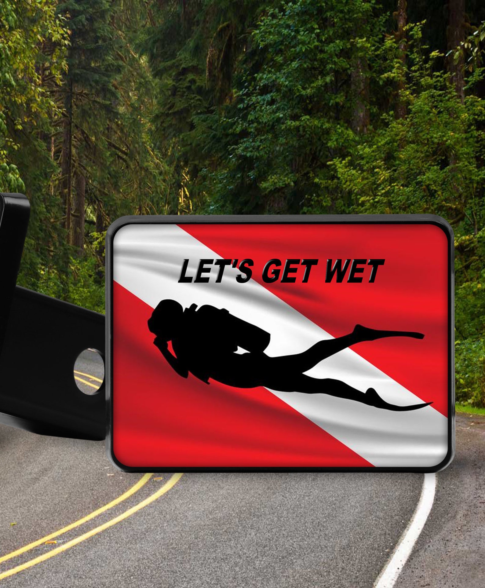 Scuba Divers Lets Get Wet Dive Flag new Trailer Hitch Cover Etsy