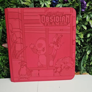 Obsidian Flames Pokémon Card Binder Custom Laser Engraved Design Charmander Pidgey Lechonk Vault X