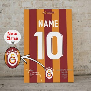 Poster personalizzato della maglia del Galatasaray, regalo di calcio turco, arte della parete Cimbom