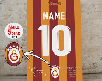 Custom Galatasaray Jersey Poster, Turkish Football Gift, Cimbom Wall Art