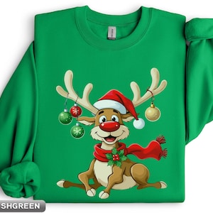 Cute Reindeer Christmas Shirt, Rudolph The Red Nose Tee, Funny Holiday Sweater for Family, Festive Xmas Gift, Kids Christmas Pajama Top
