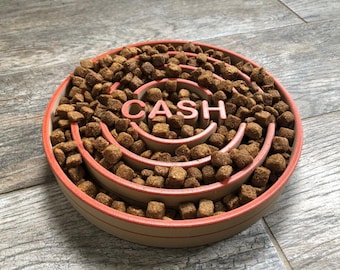 Personalized Slow Feeder Dog Bowl: 3D Printed PLA, Custom Pet Dish