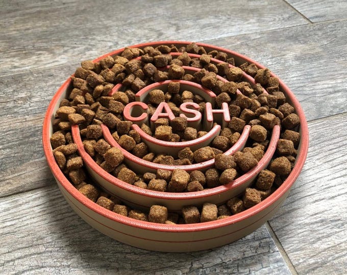 Personalized Slow Feeder Dog Bowl: 3D Printed PLA, Custom Pet Dish