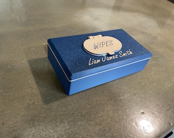 Personalized Magnetic Wipe Box | Custom Baby Wipe Holder | Nursery & Home Organizer