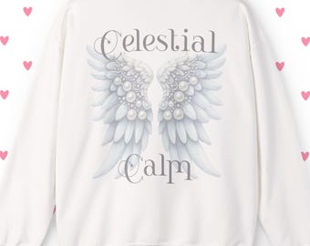 Celestial Wings Sweatshirt, Spiritual Pullover