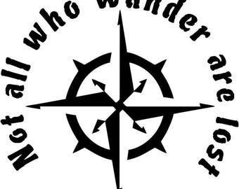 Naklejka wycinana z winylu „Nie wszyscy, którzy wędrują, są zagubieni” z motywem fantasy