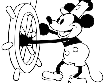 Steamboat Willie Mouse Vinyl Die Cut Decal Sticker