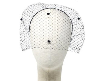 Headband with veil for wedding. Headband for wedding guest. Head wrap headbands. Bridesmaid headband. Christening headbands.