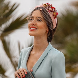 Elegant Handmade Wedding Headpiece Embellished for Bridesmaid or Guest Colorful Fascinator