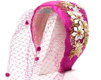 Elegant Feather Headband with Jeweled Accents for Weddings and Events