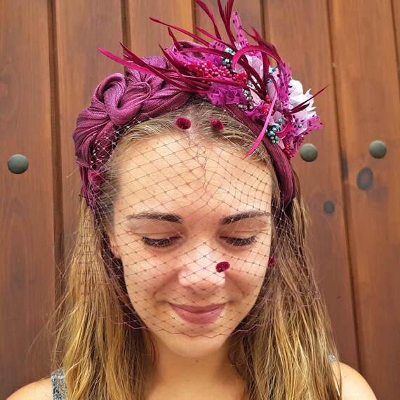 Sinamay Silk Headband Made To Order And Decorated By Hand With Etsy