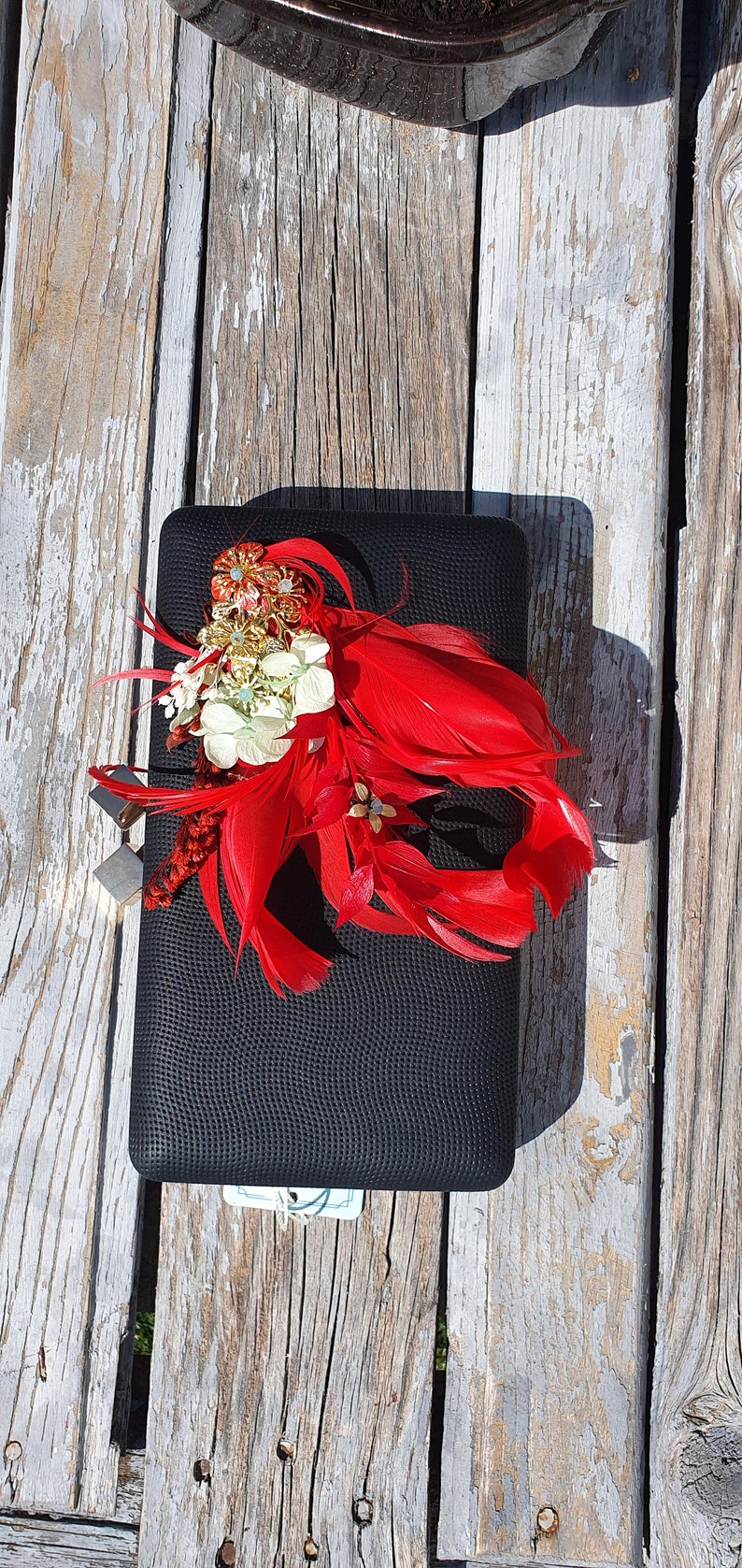 Wedding guest bag. Small feather clutch. Handmade bridal clutches image 3