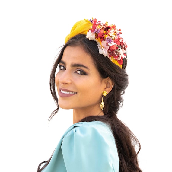 Elegant Yellow Floral Headband Amazon.com : Totelux Daisy Headband Yellow Embroidery Flower  main image 2