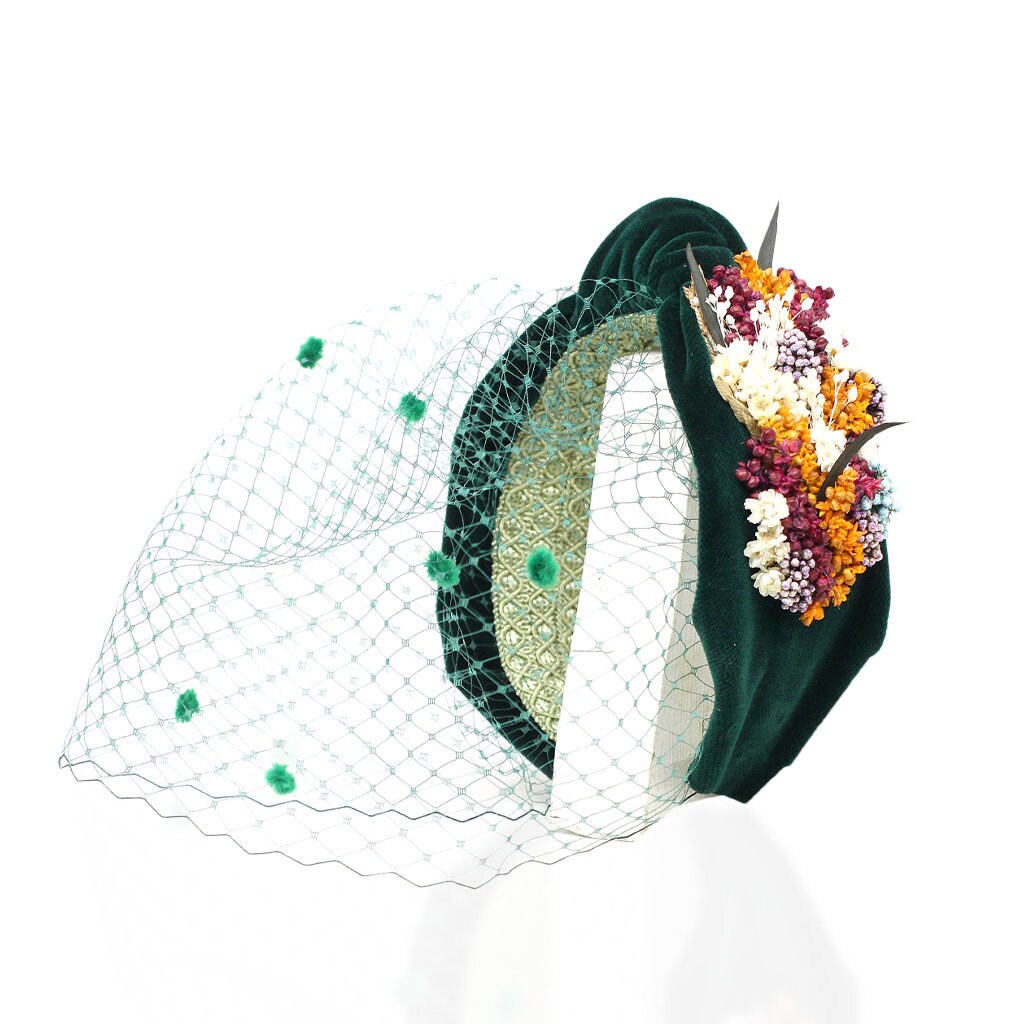 Elegant Velvet Headband With Knotted Flowers for Special  display picture 3