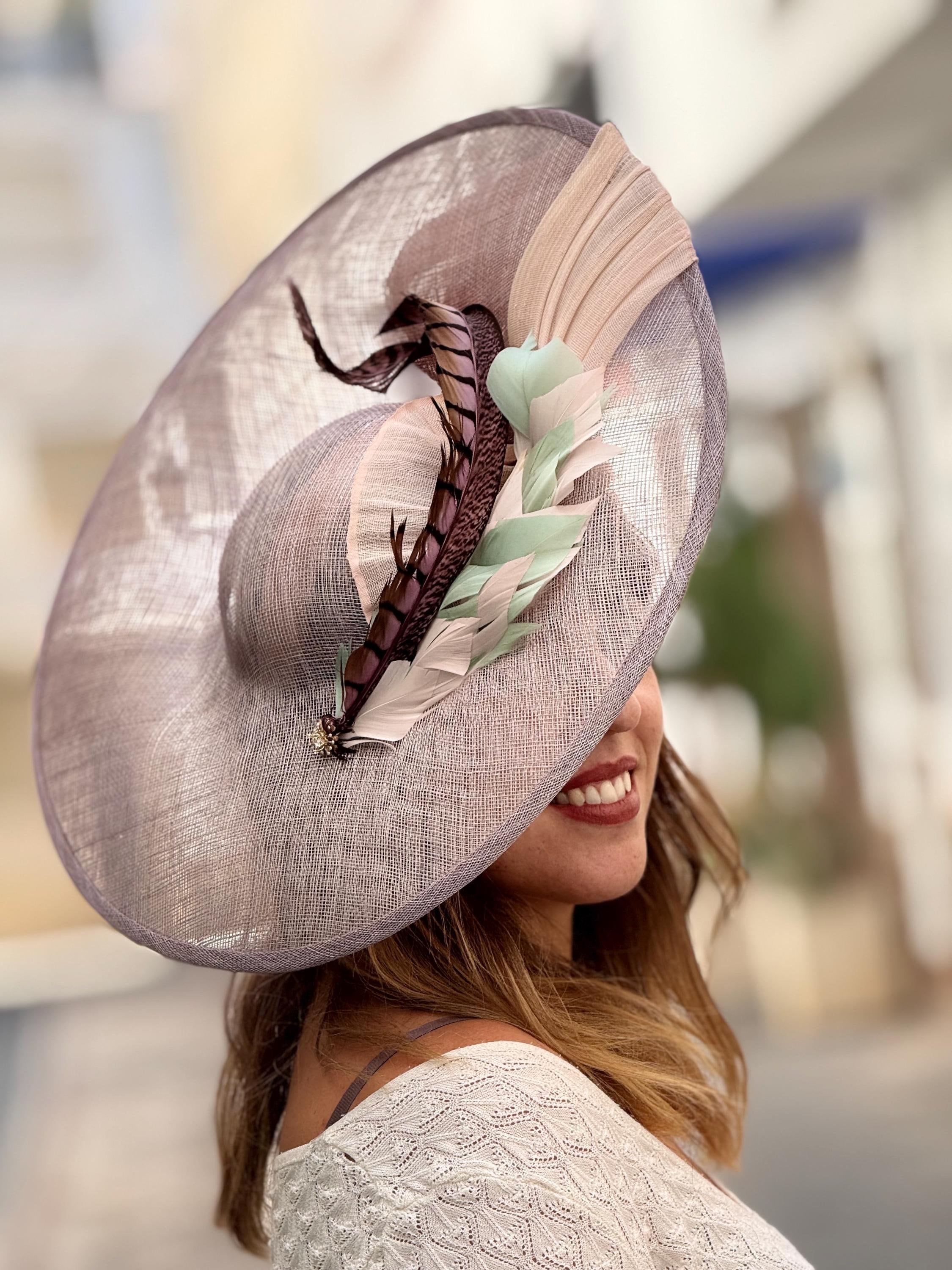 Chic Feathered Hat for Weddings and Races - Etsy