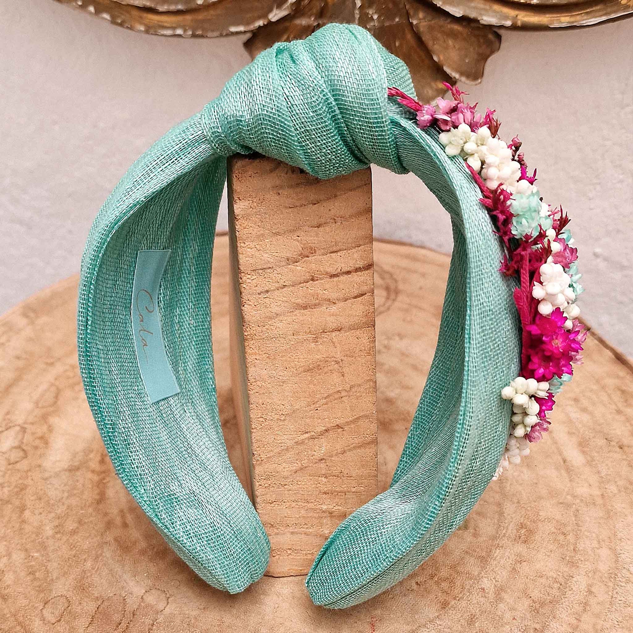 Elegant Aqua Green Floral Fascinator Headband for Weddings