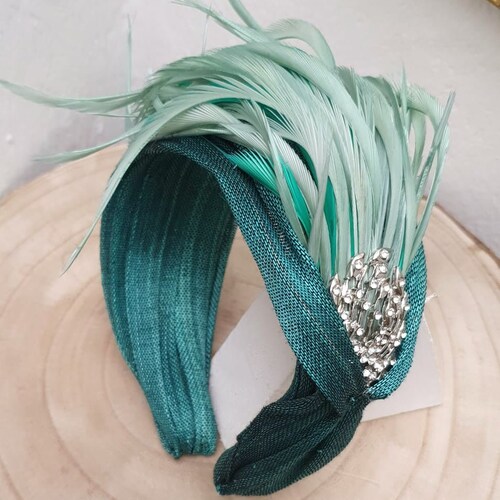 Feather Jewel Headband. Ladies Fascinator Wedding Headpiece. Etsy