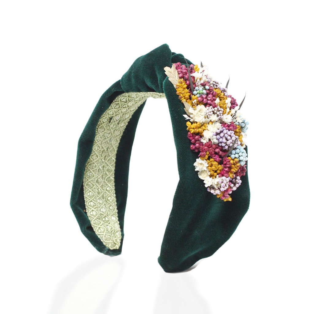 Elegant Velvet Headband With Knotted Flowers for Special  display picture 2