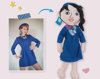 Spersonalizowane pluszowe lalki na podstawie zdjęć, spersonalizowane zdjęcia przyjaciół, ręcznie robione pluszowe zabawki, wyjątkowe lalki należące tylko do Ciebie, prezent urodzinowy