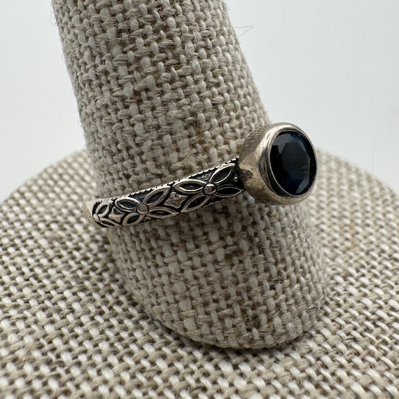 Brilliant Blue Sterling silver stackable solitair… - image 4