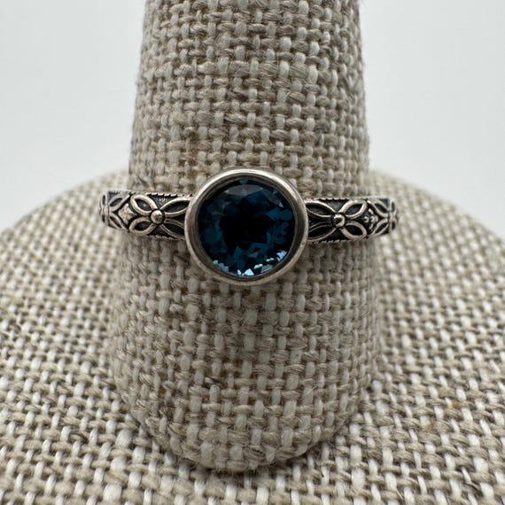 Brilliant Blue Sterling silver stackable solitair… - image 11