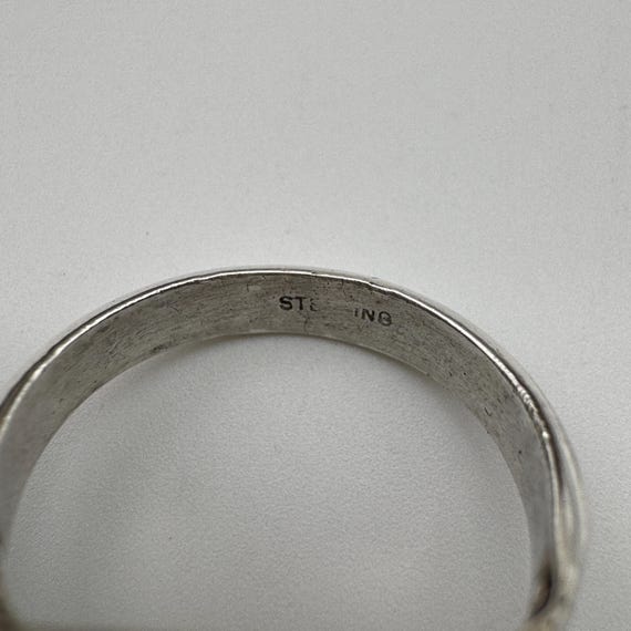 Sterling silver rectangle Turquoise ring, size 6.… - image 3