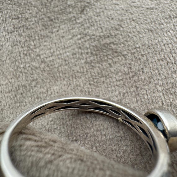 Brilliant Blue Sterling silver stackable solitair… - image 5