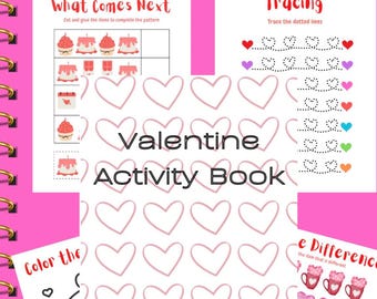 Preschool Valentine Activity Book | Fun Coloring, Mazes & Learning Games